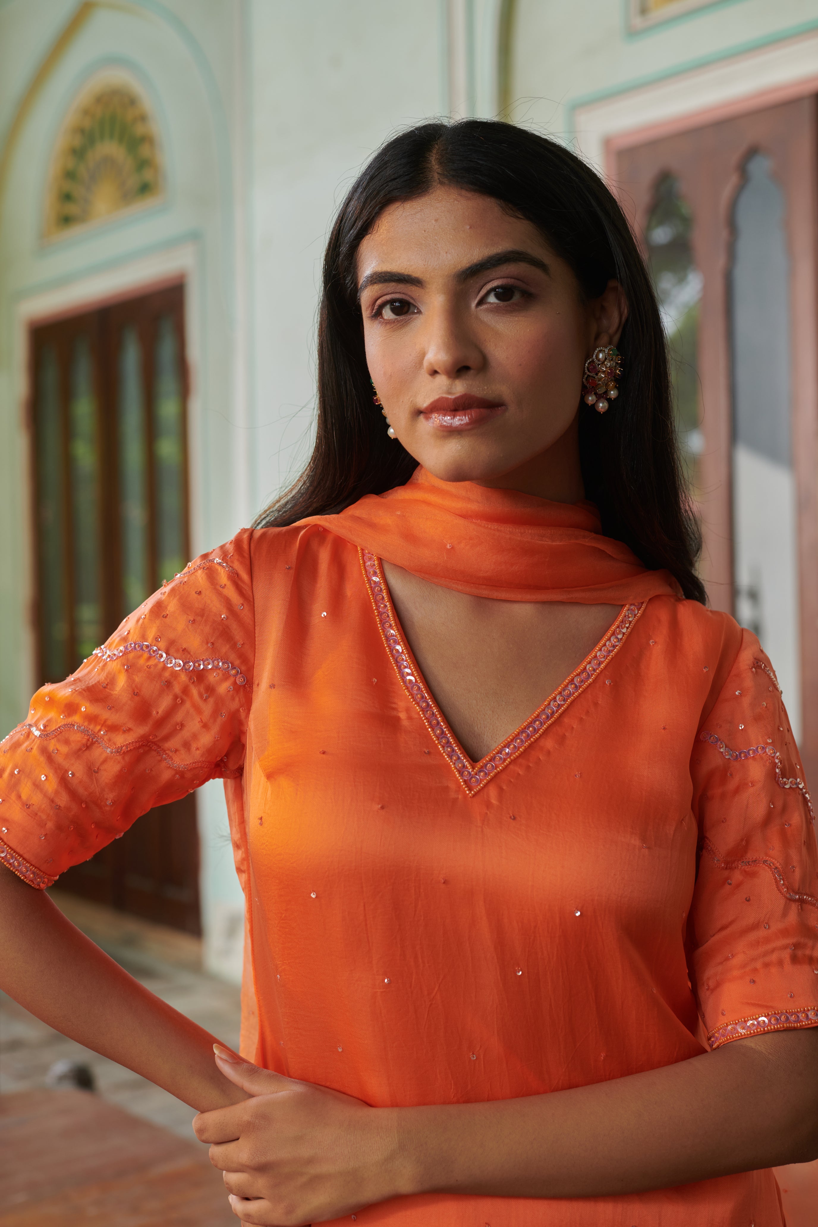 Arunima (अरुणिमा) - Embroidered Kurta & Palazzo Set