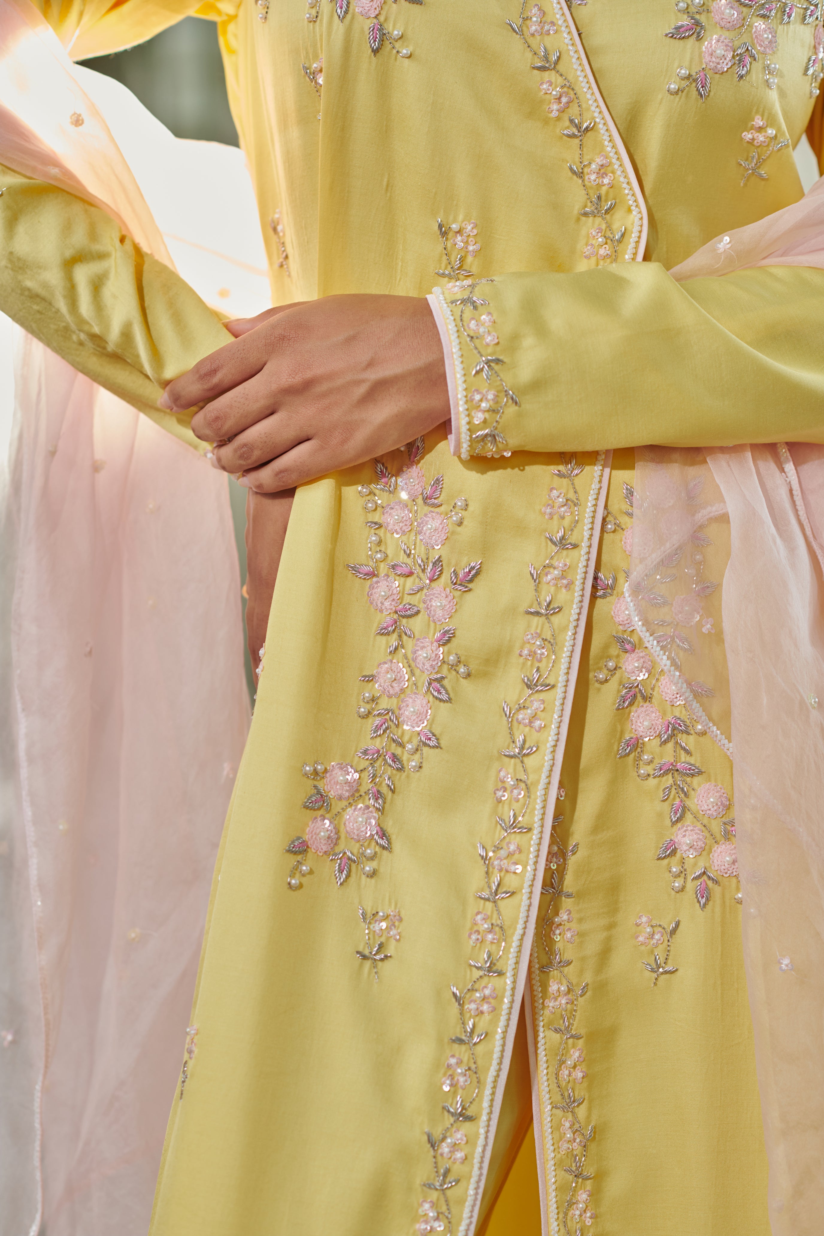 Suvarṇā (सुवर्णा) - Long Embroidered Kurta with Pants Set