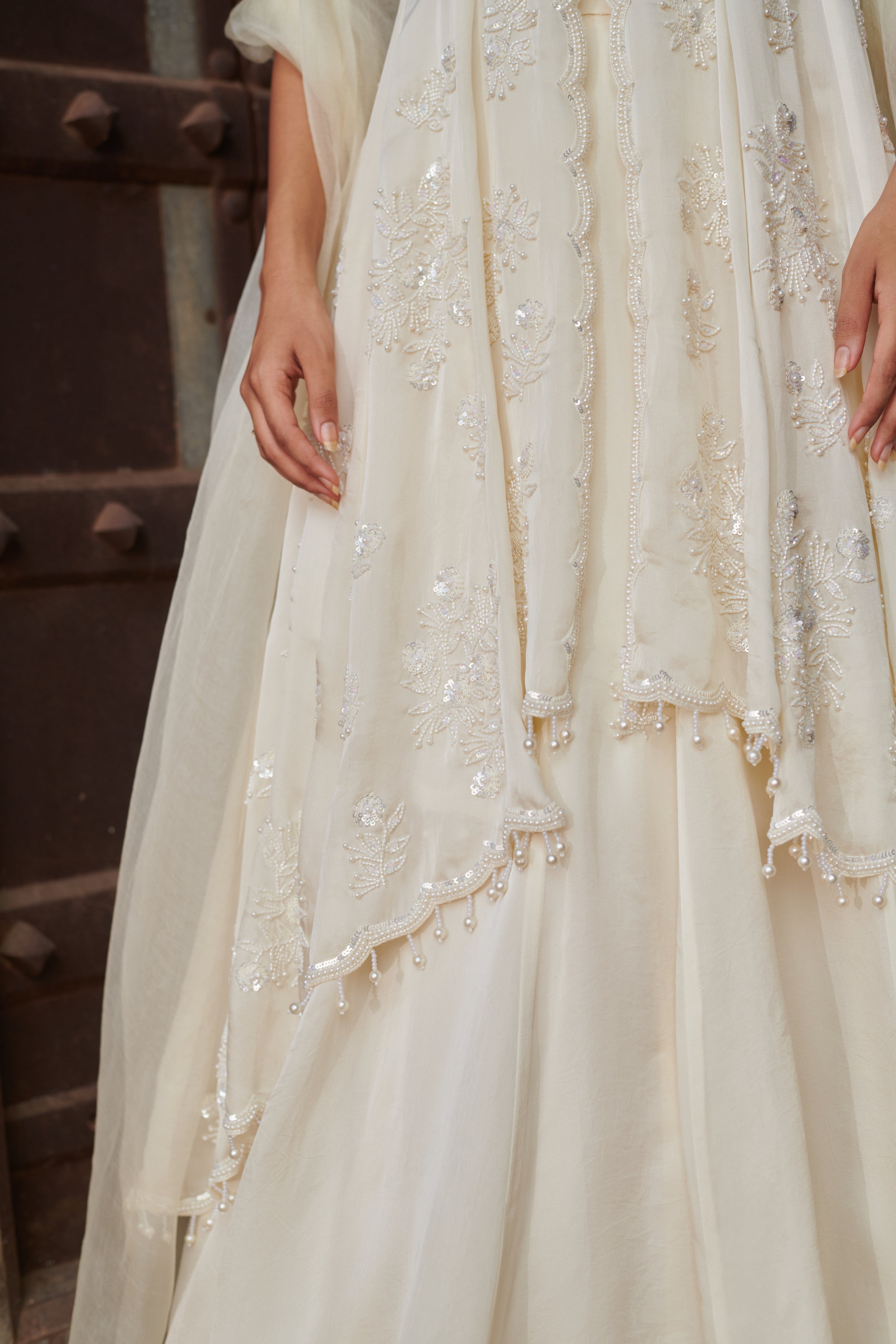 Sukumari (सुकुमारी) - Ivory Lehenga with Choli set