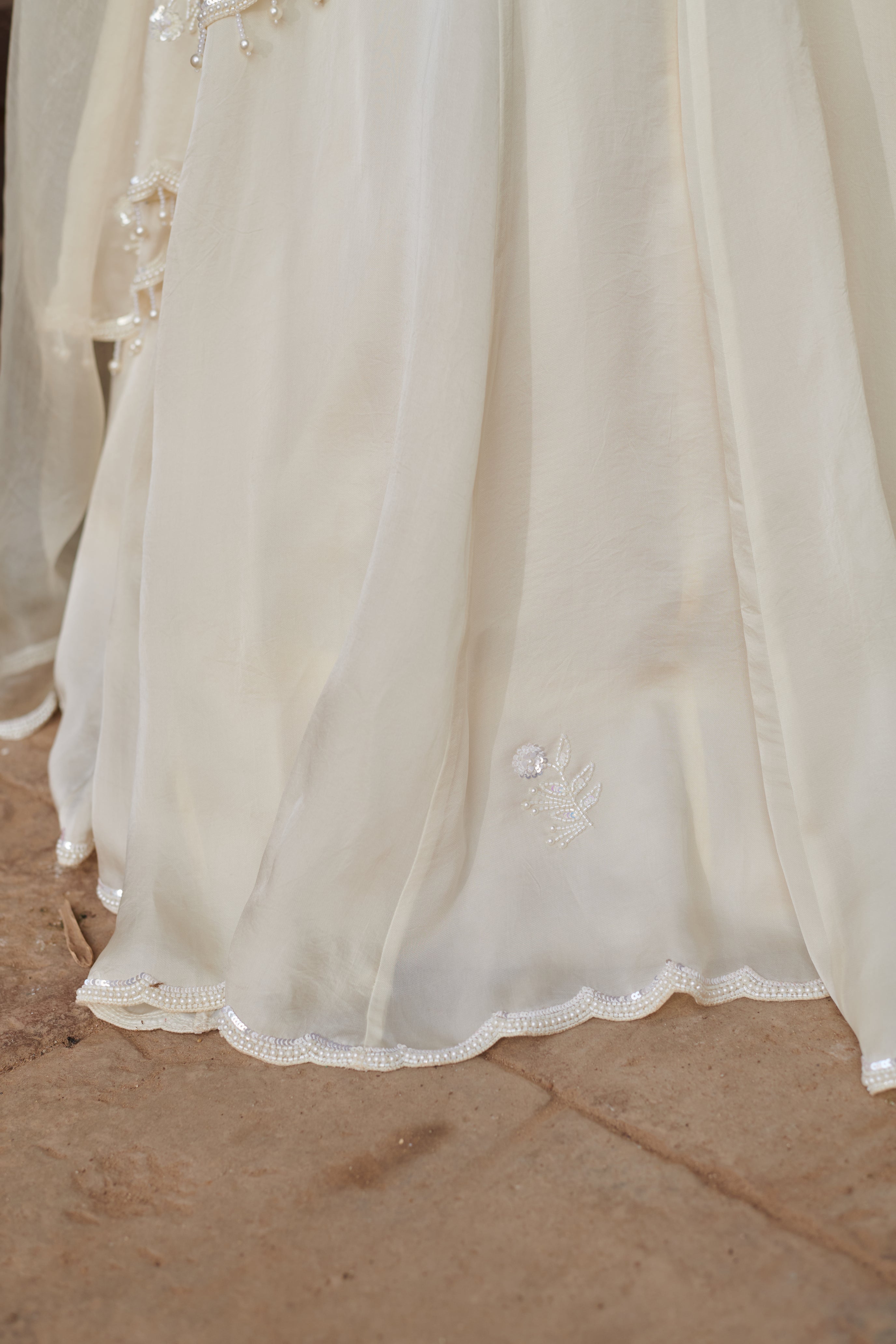 Sukumari (सुकुमारी) - Ivory Lehenga with Choli set