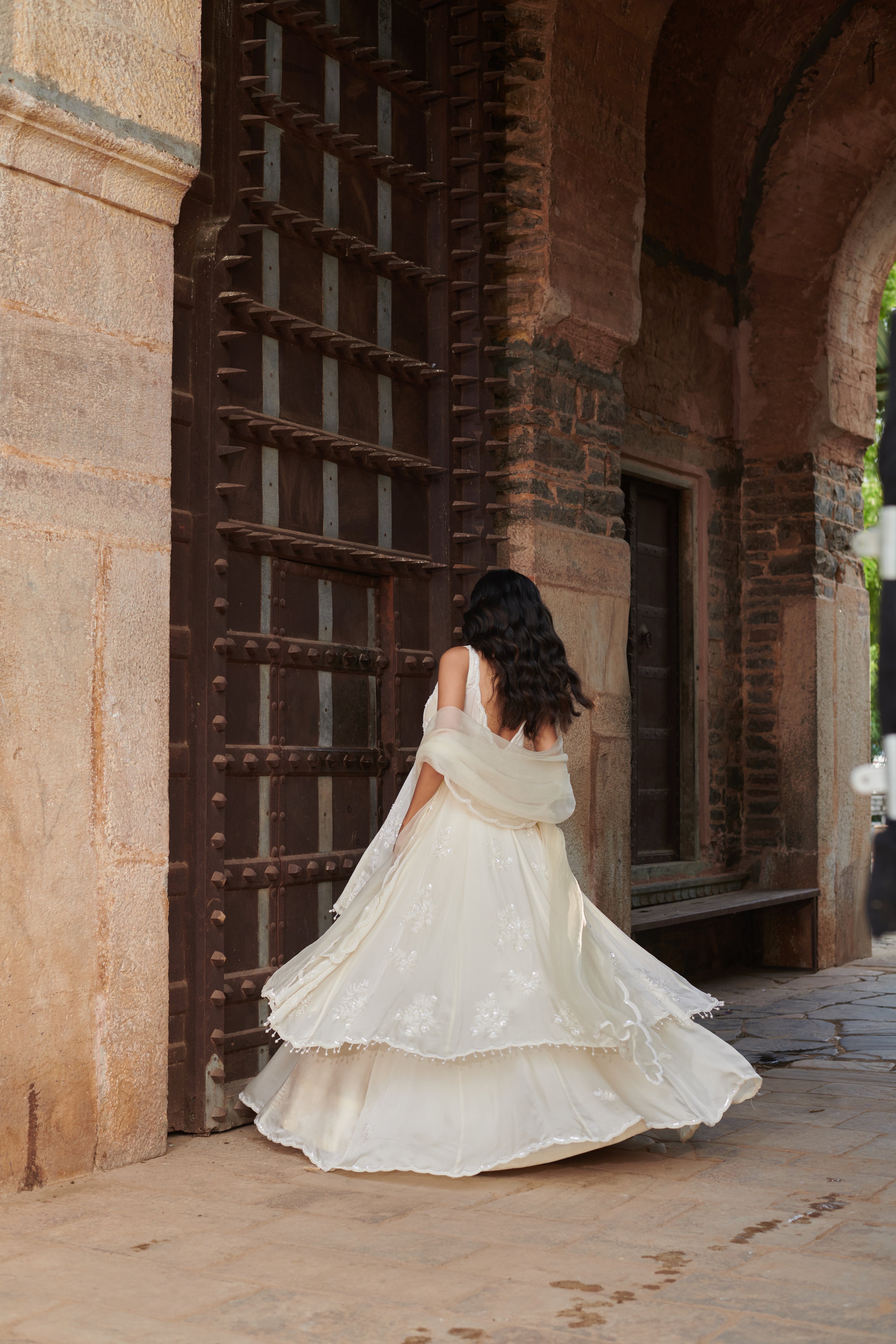 Sukumari (सुकुमारी) - Ivory Lehenga with Choli set
