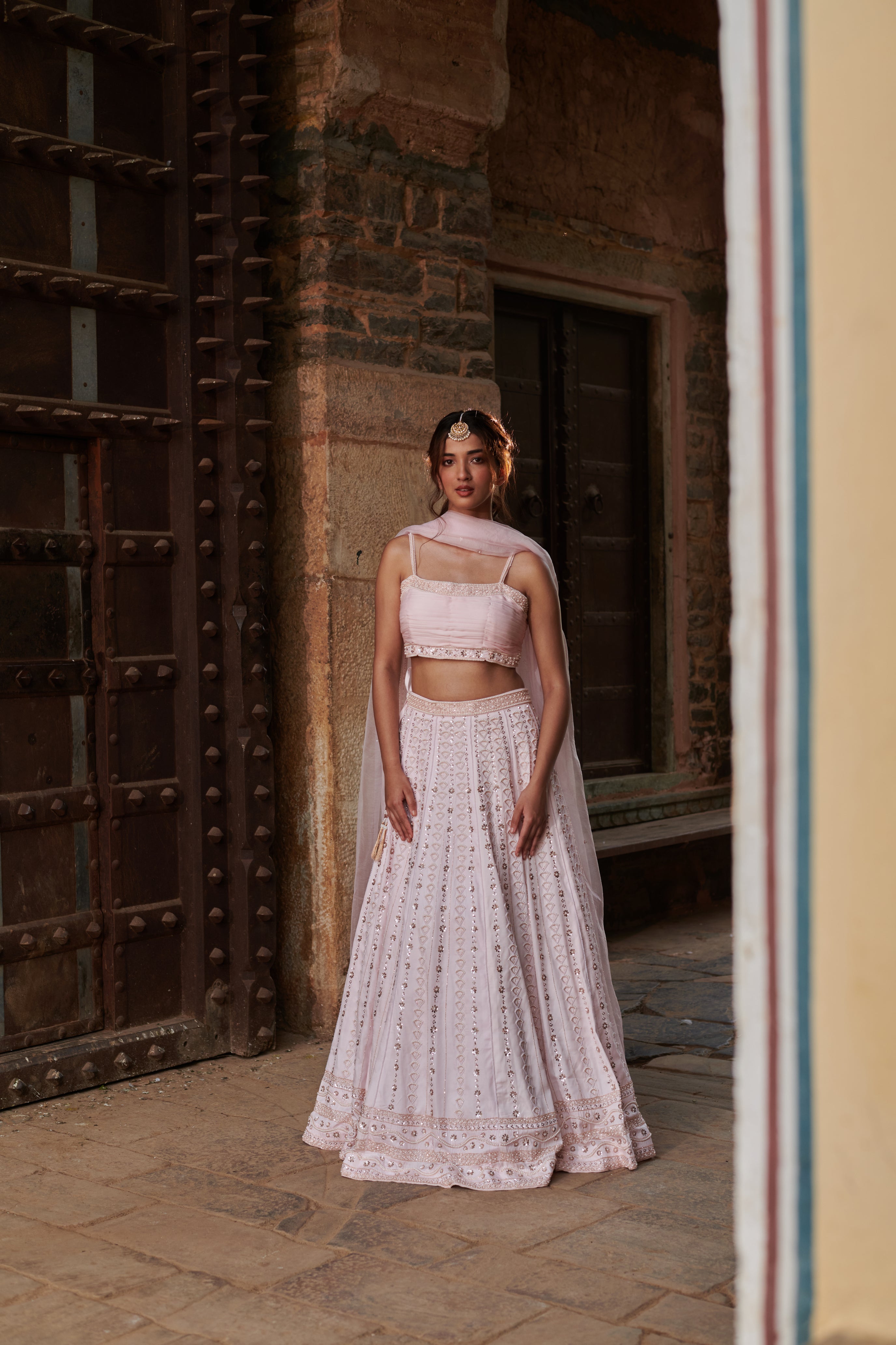 Anokhī (अनोखी) - Pink Embroidered Lehenga Set