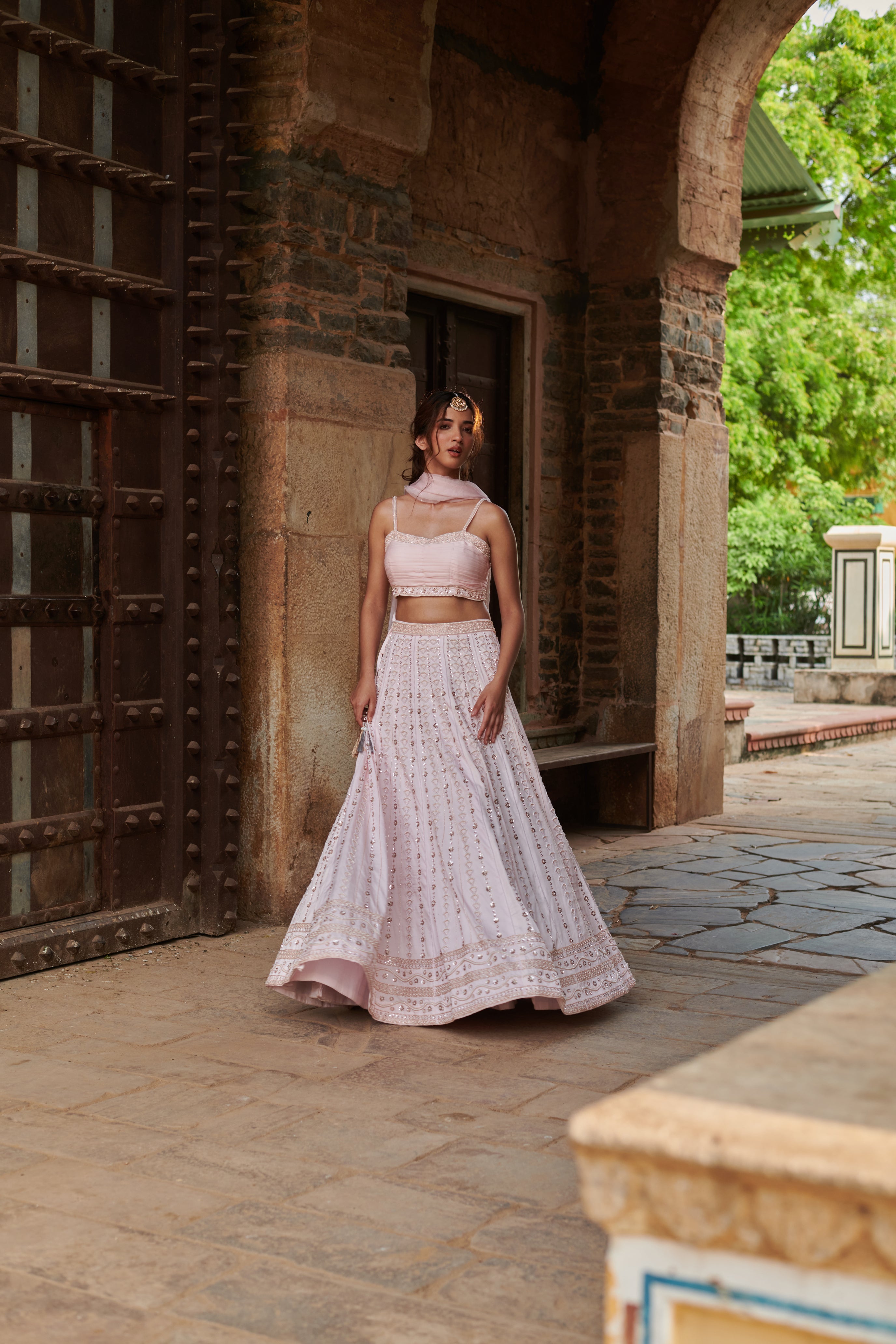 Anokhī (अनोखी) - Pink Embroidered Lehenga Set