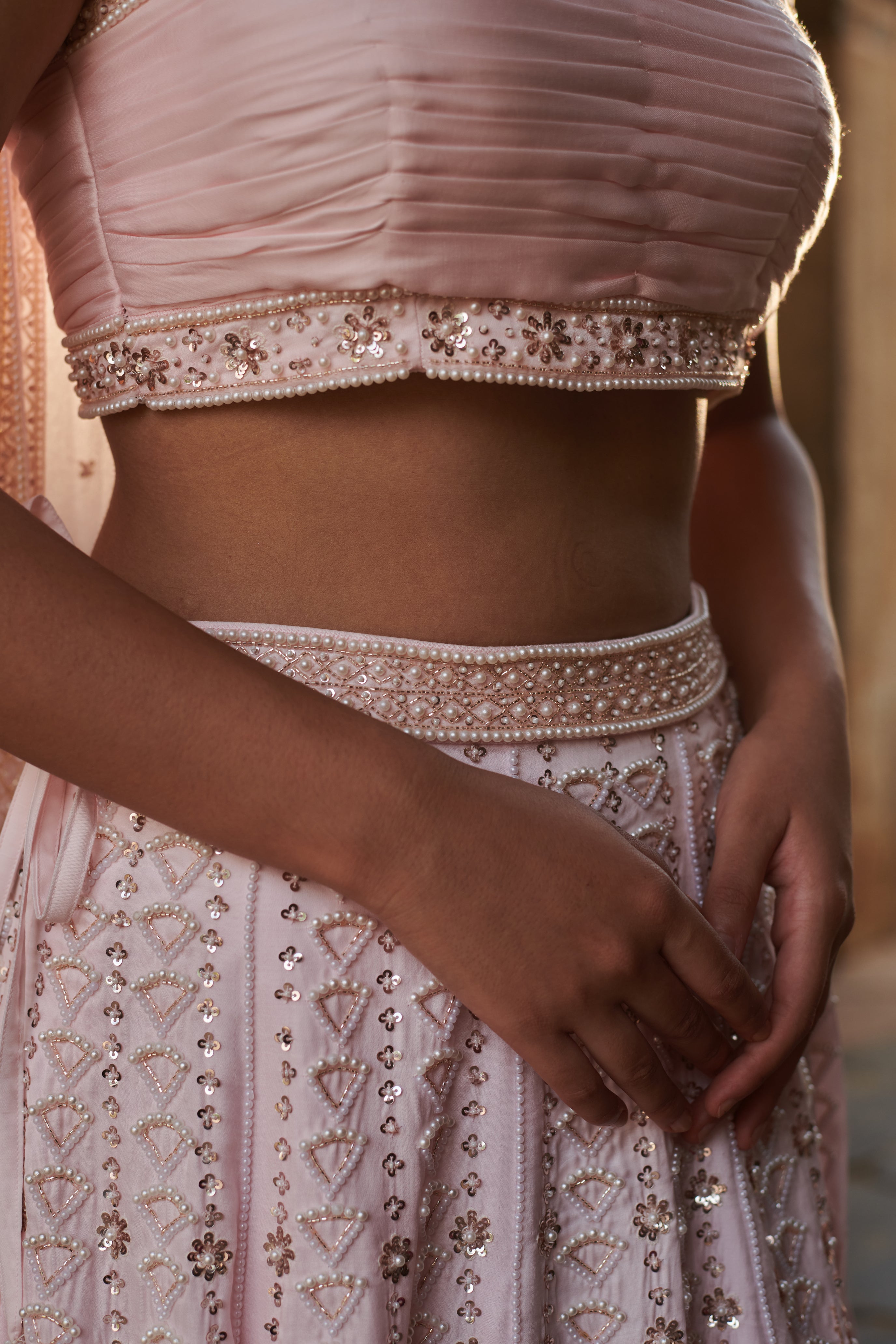 Anokhī (अनोखी) - Pink Embroidered Lehenga Set