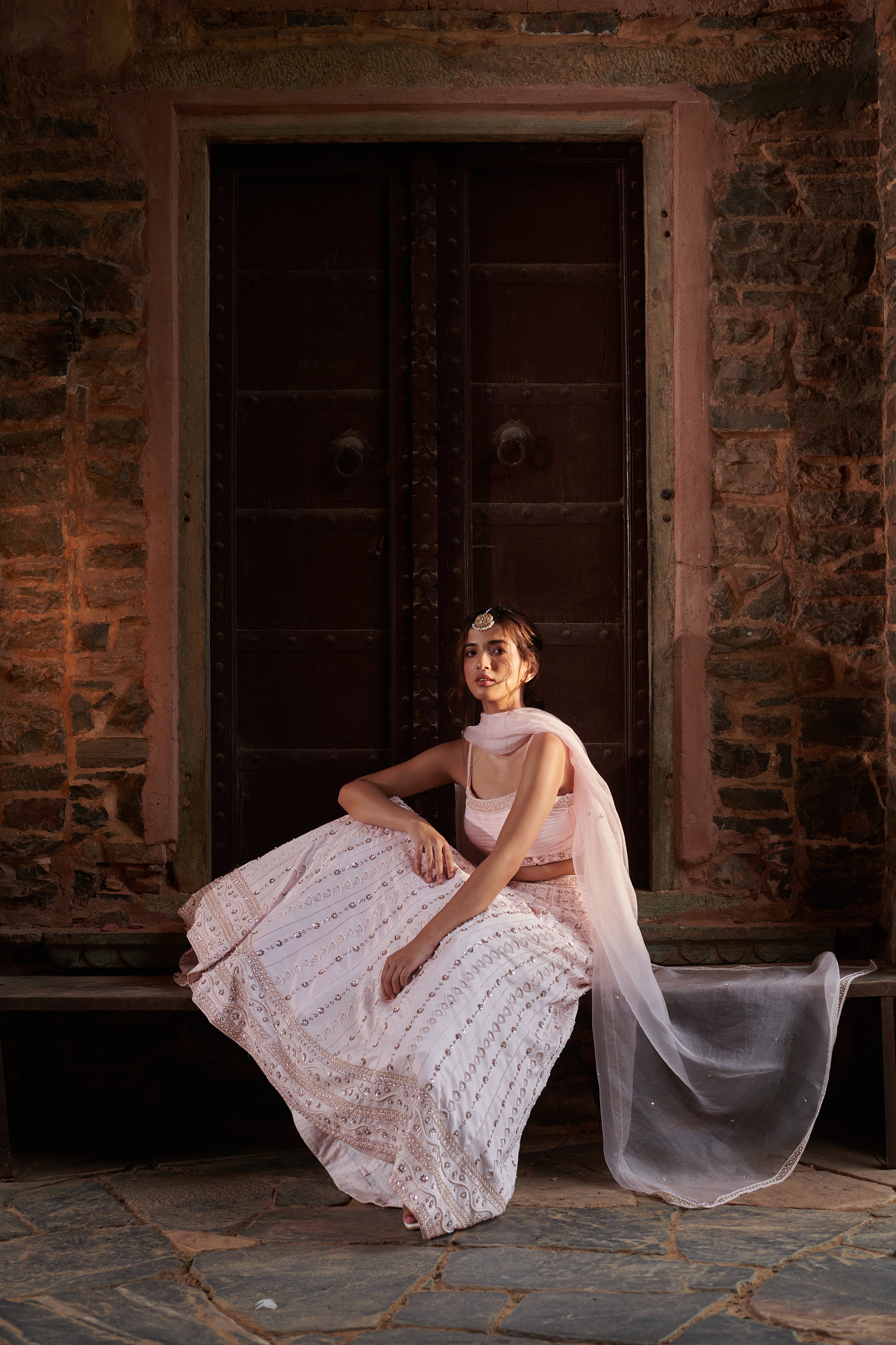 Anokhī (अनोखी) - Pink Embroidered Lehenga Set