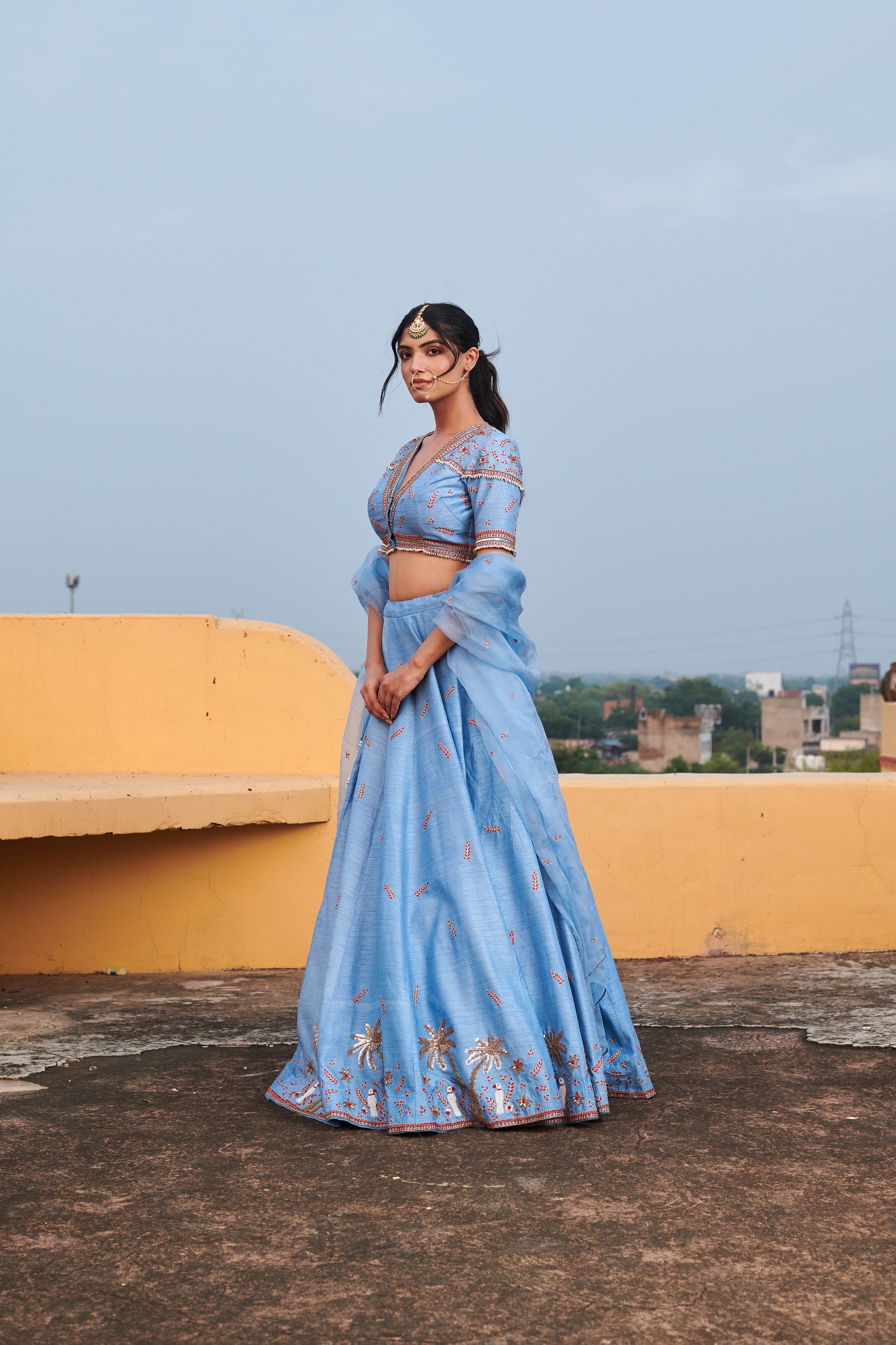 Neelakshi (नीलाक्षी) - Blue Embroidered Lehenga Set
