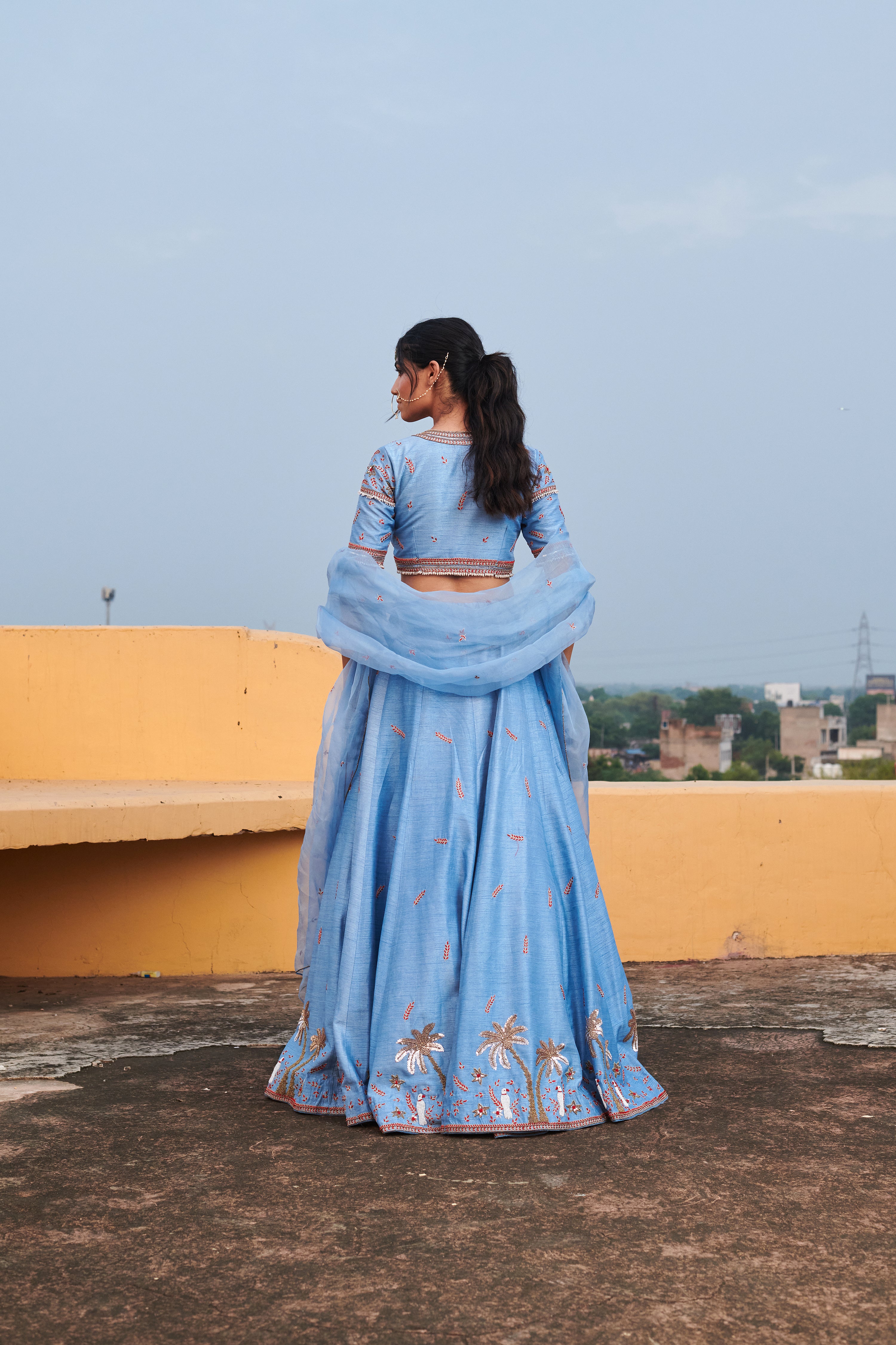 Neelakshi (नीलाक्षी) - Blue Embroidered Lehenga Set