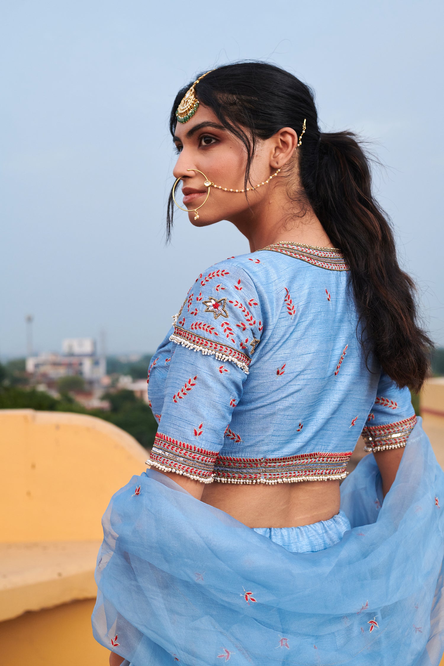 Neelakshi (नीलाक्षी) - Blue Embroidered Lehenga Set