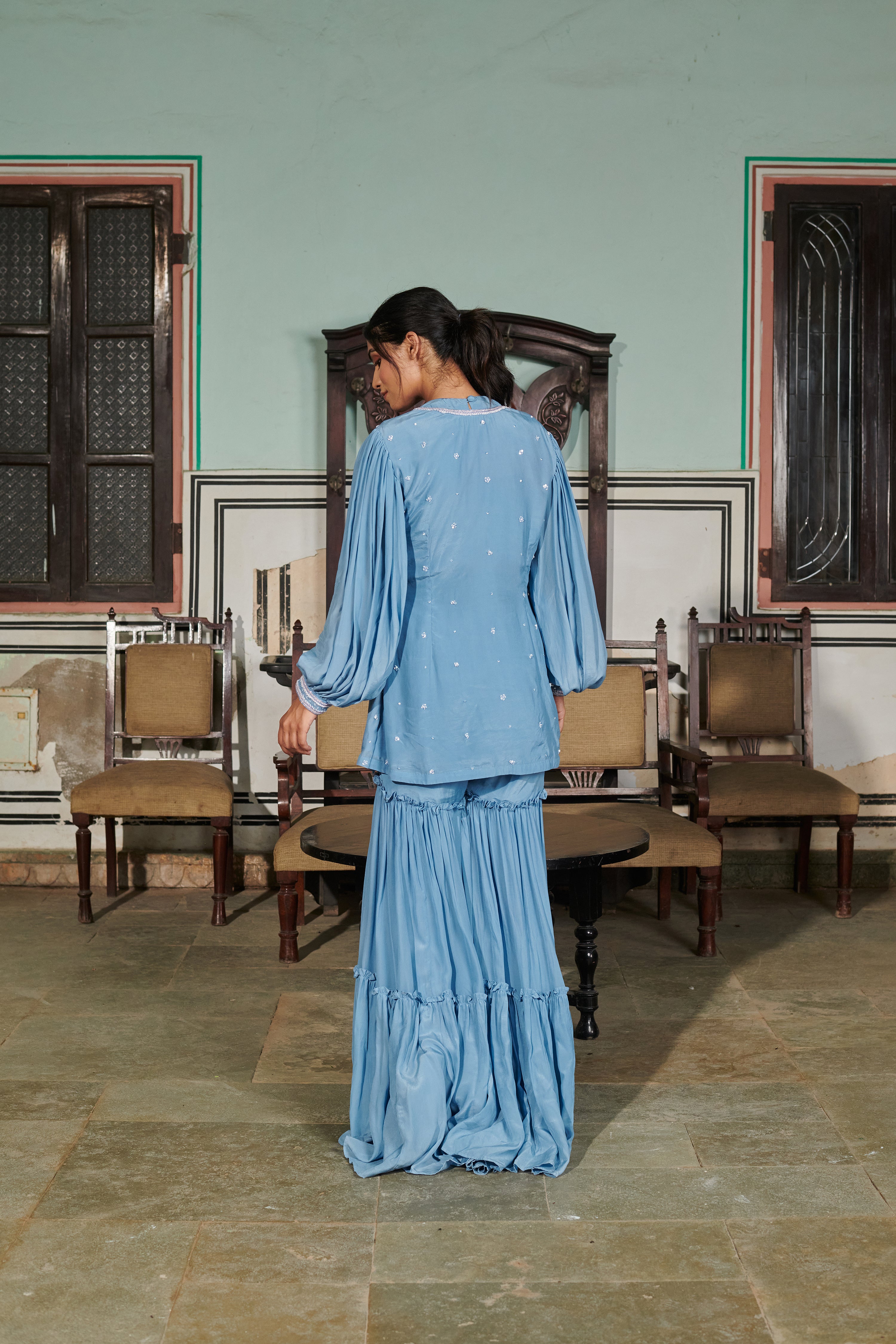 Vistāra (विस्तारा) - Sharara with Top and Kurti Set