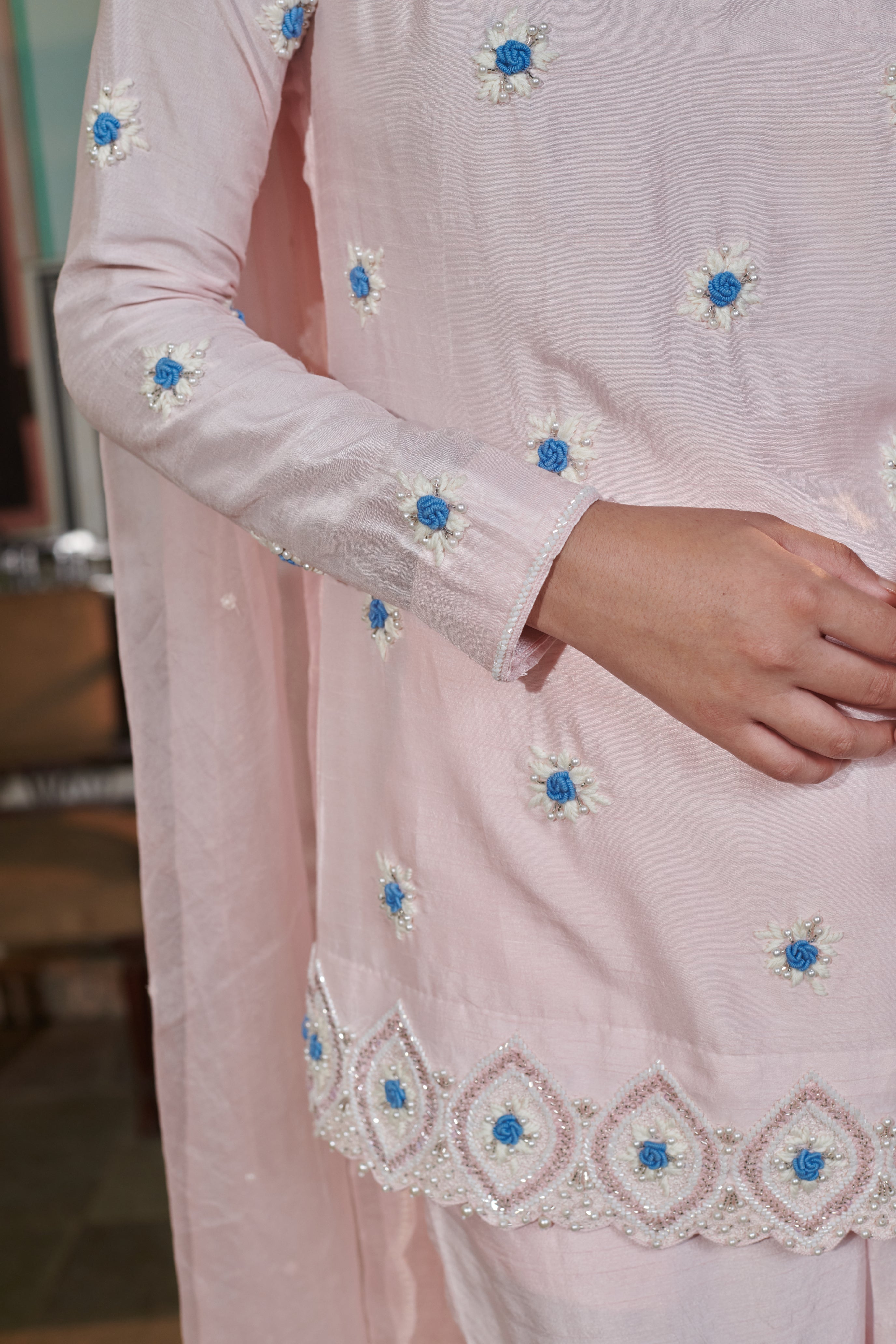Anagha (अनघा) - Pink Embroidered Kurta Set