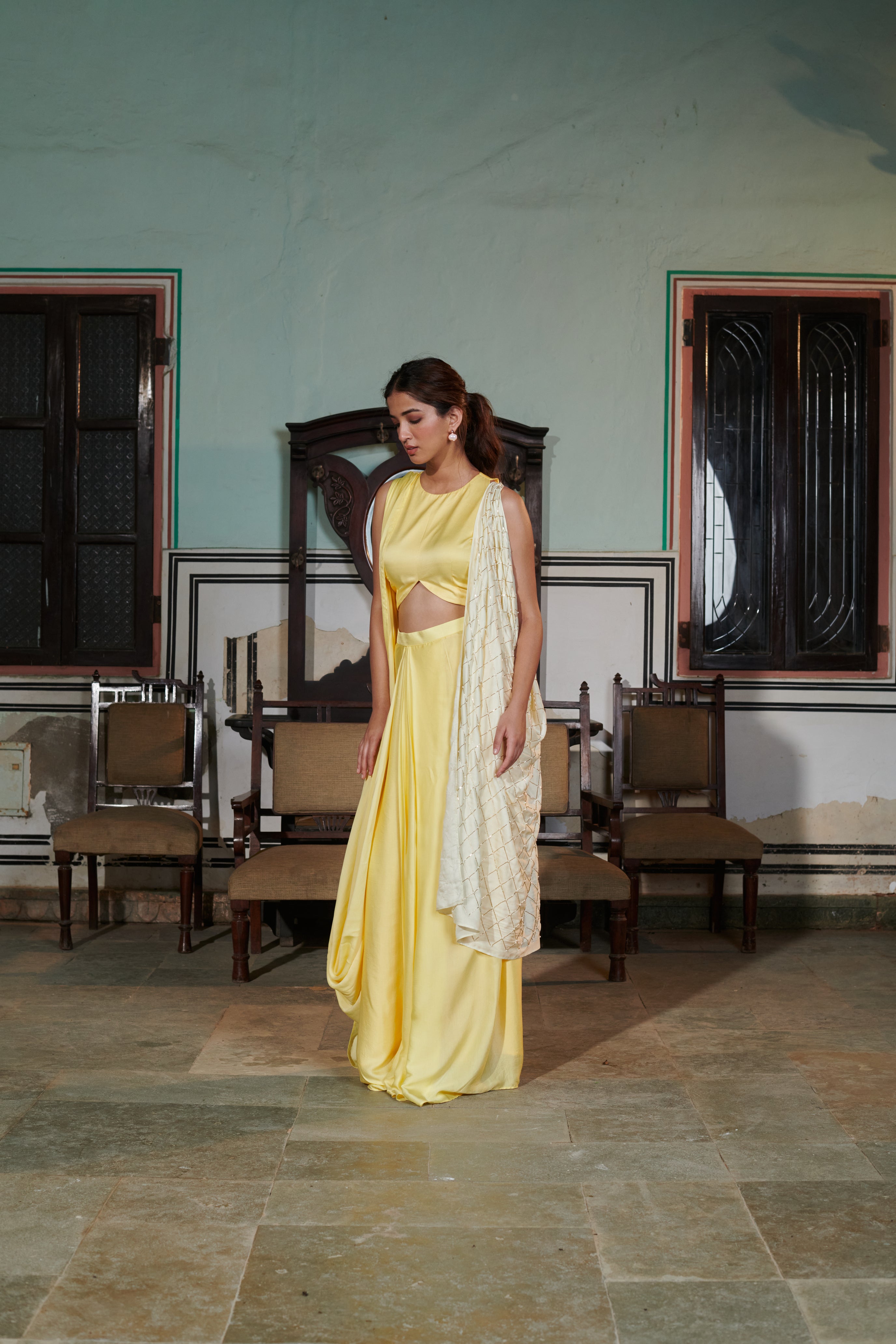 Trividha (त्रिविधा) - Drape Skirt Set