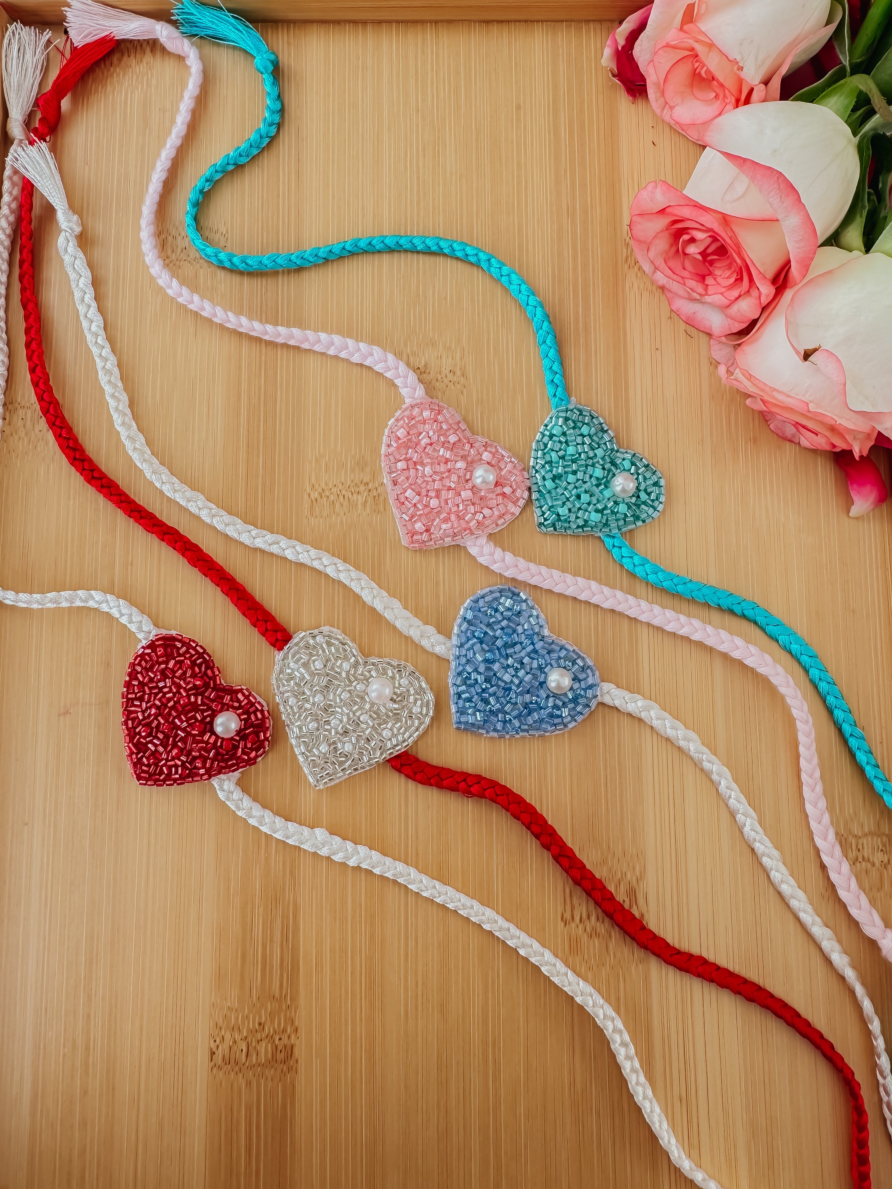 Set of 5 - Love Bond Colorful Handmade Rakhi
