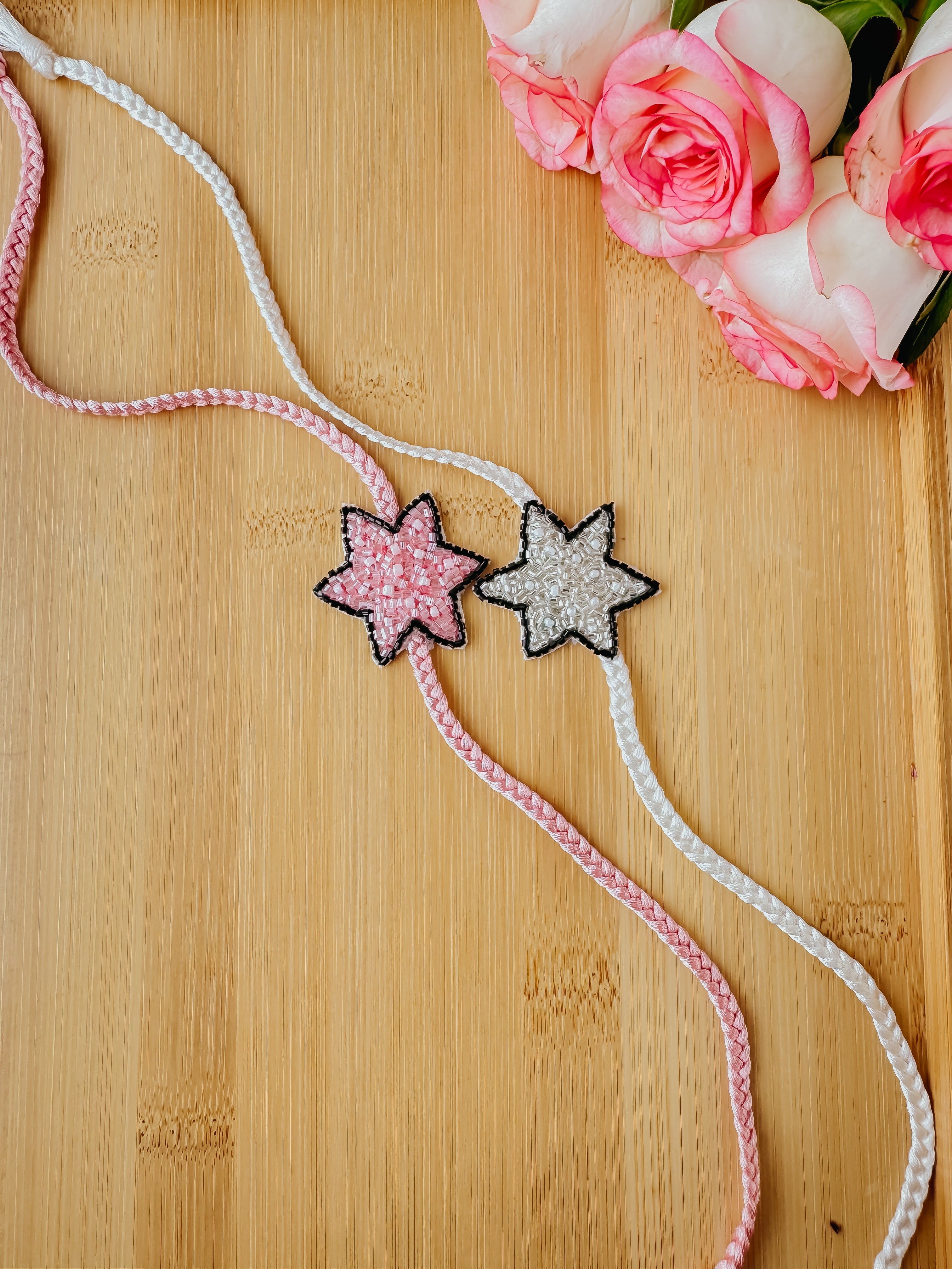 Set of 2 -Pink and Spark Handmade Rakhi