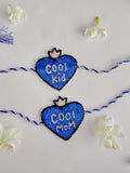 Set of 2- Crown Cool kid & Mom Handmade Rakhi