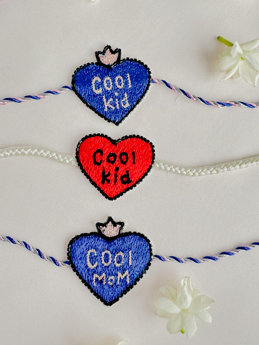 Set of 3- Crown Cool kid & Cool kid & Crown Mom Handmade Rakhi