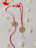 Kundan Lumba Set Handmade Rakhi