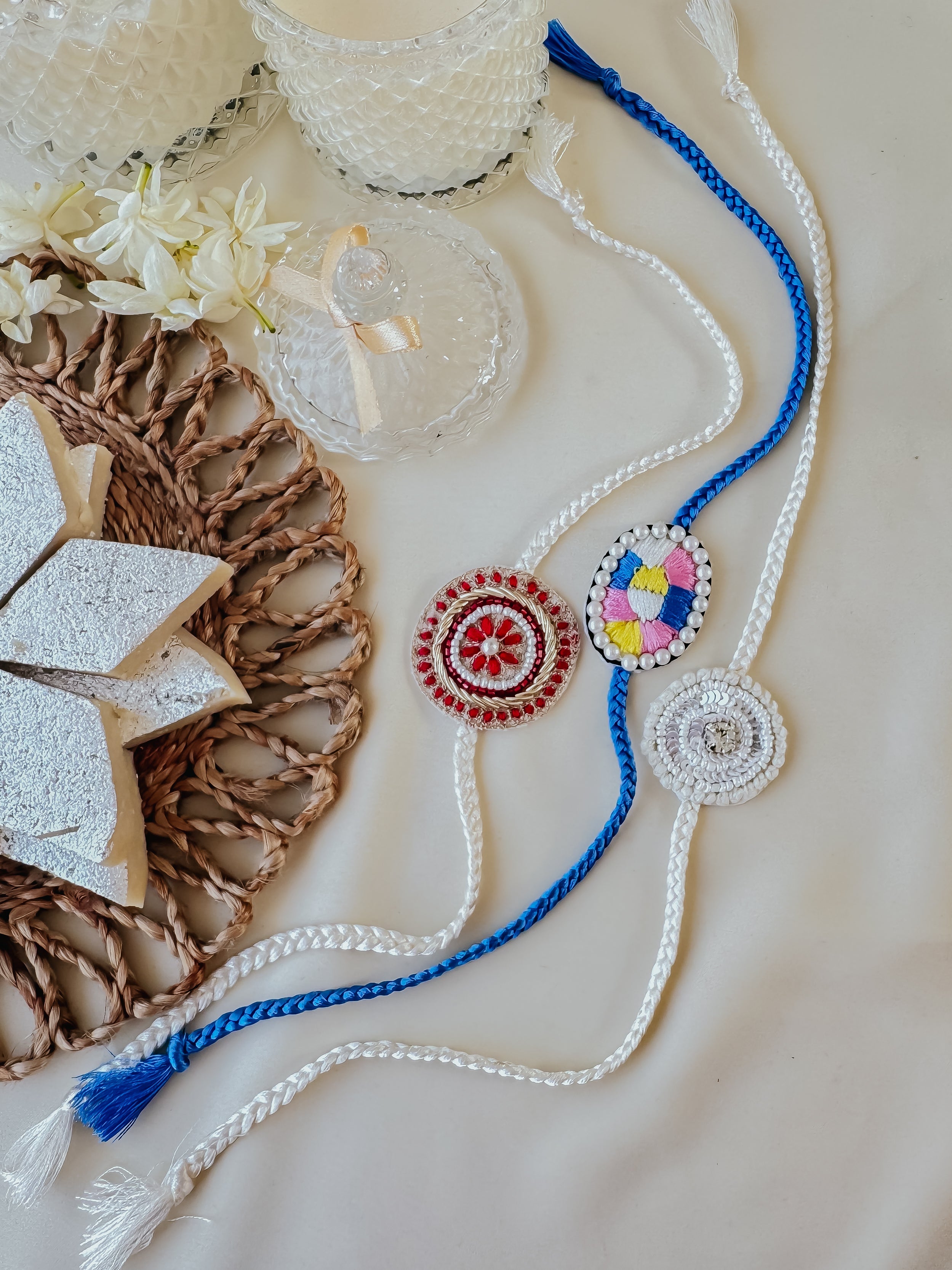 Set of 3 - Traditional Thread  Handmade Rakhis