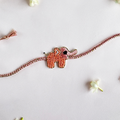 Peach Haathi Mera Saathi Handmade Rakhi