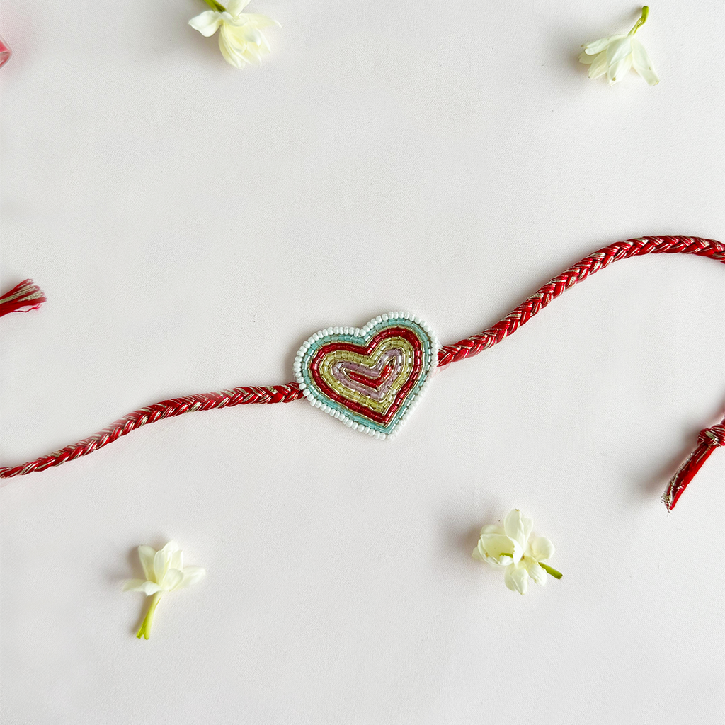 Heartstring Embroidered Handmade Rakhi
