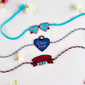 Set of 3- Cool knot Bro & Mom Handmade Rakhi