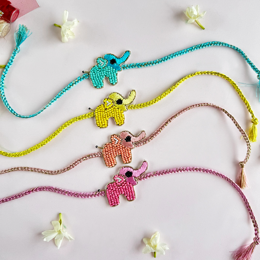 Set of 4- Haathi Mera Saathi Handmade Rakhi