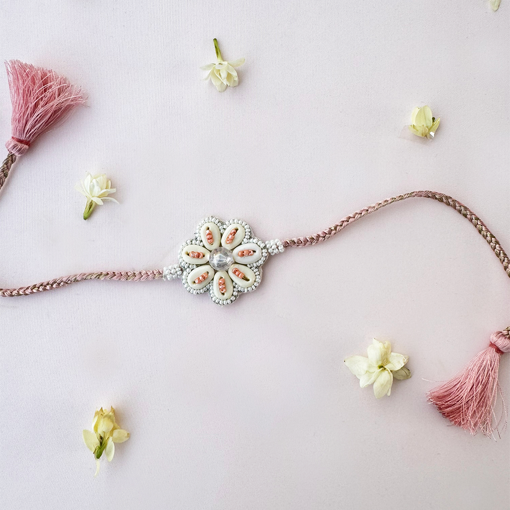 Peach Pastel Bloom Handmade Rakhi