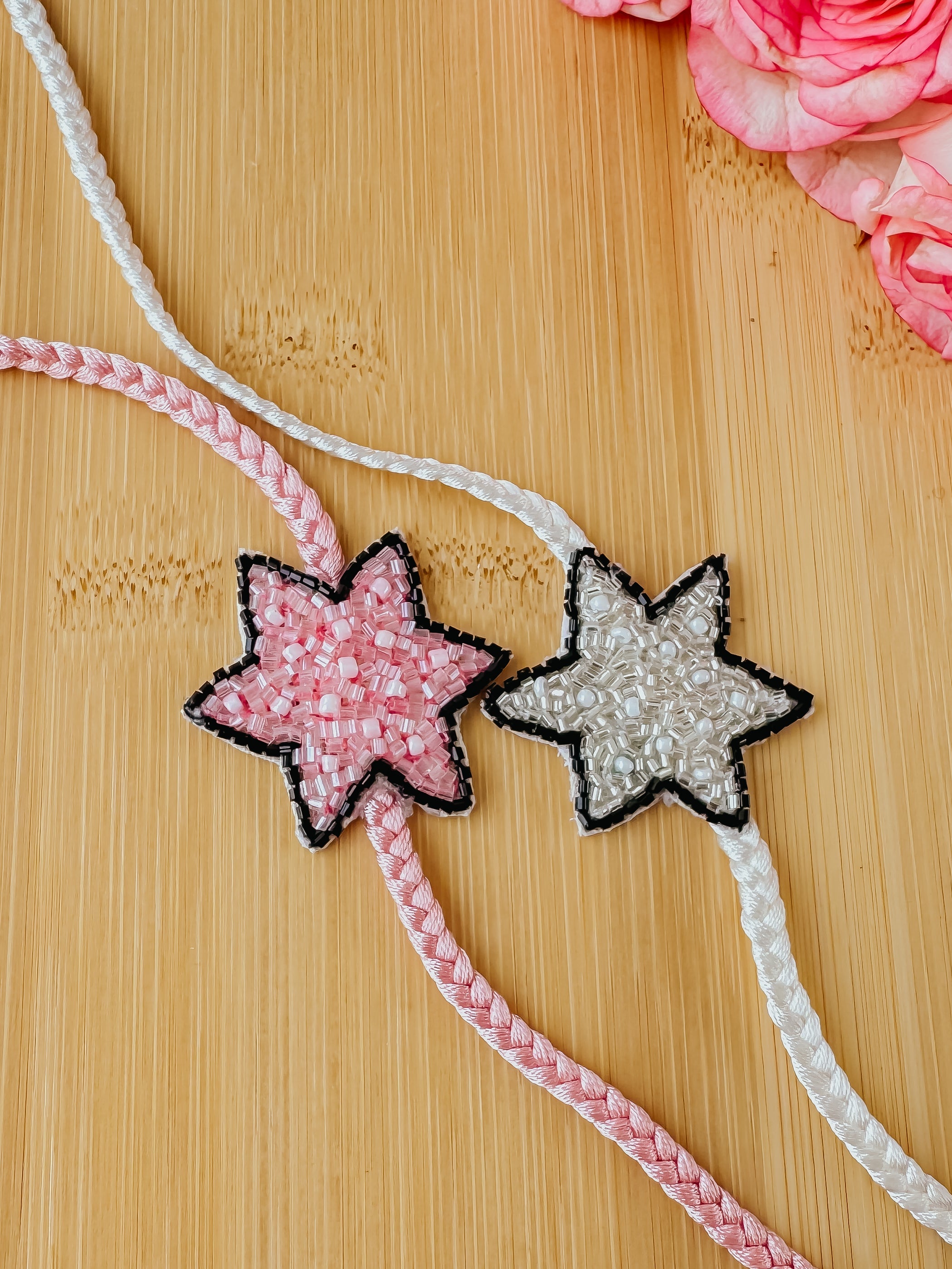 Set of 2 -Pink and Spark Handmade Rakhi