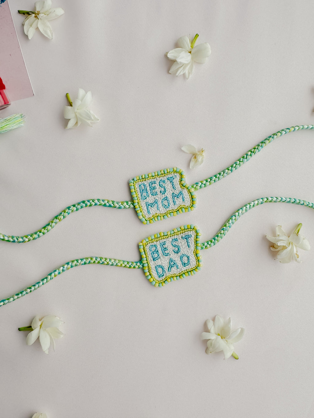 Set of 2- Best Mom & Best Dad Handmade Rakhi