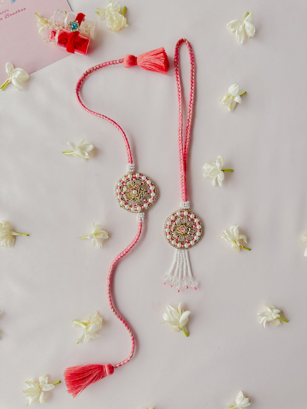 Kundan Lumba Set Handmade Rakhi