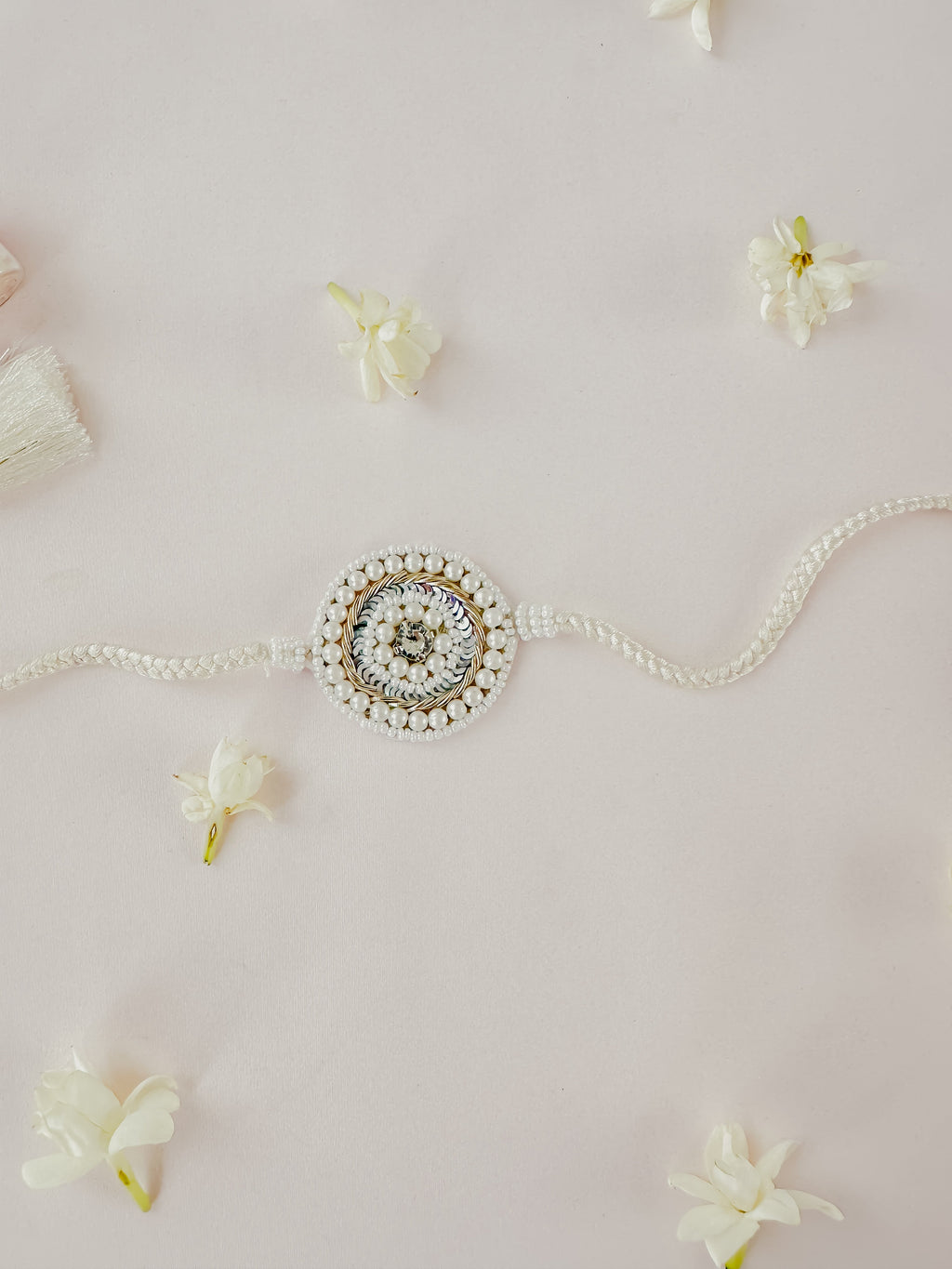 White Pearl Handmade Rakhi