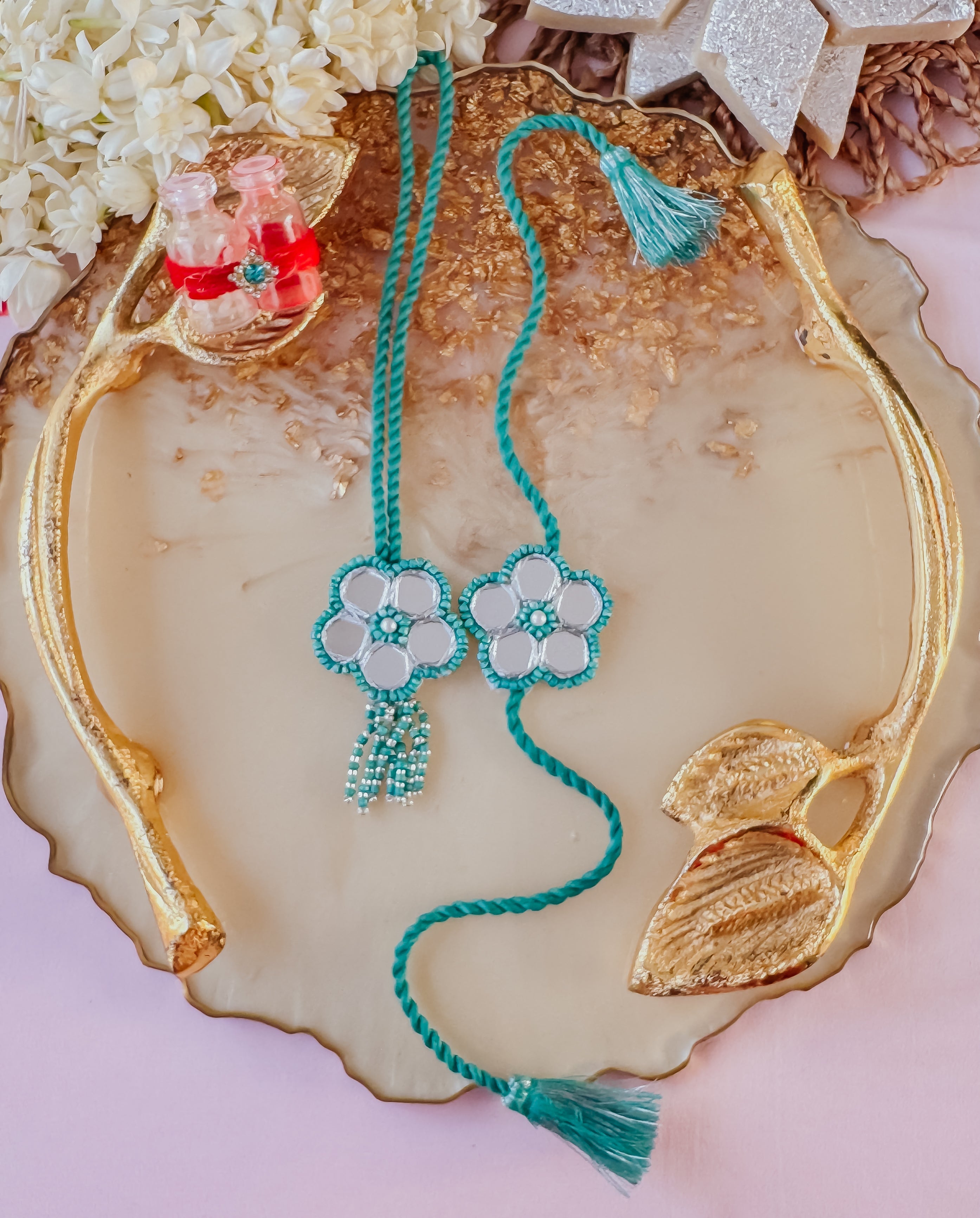 Reflecting Love & Lumba Set  Handmade Rakhi