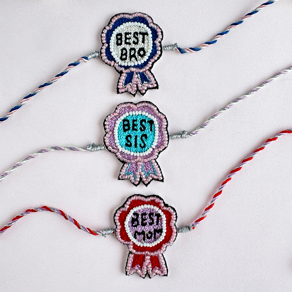 Set of 3- Best Sis, Mom & Bro Handmade Rakhi