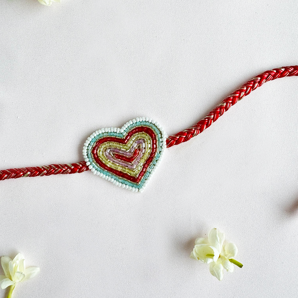 Heartstring Embroidered Handmade Rakhi