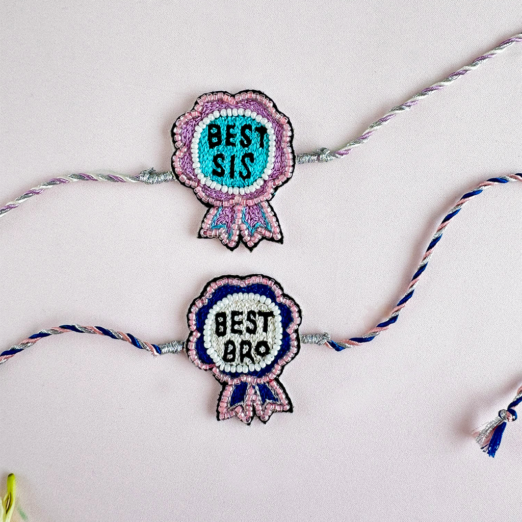 Set of 2- Best Sis & Best Bro Handmade Rakhi