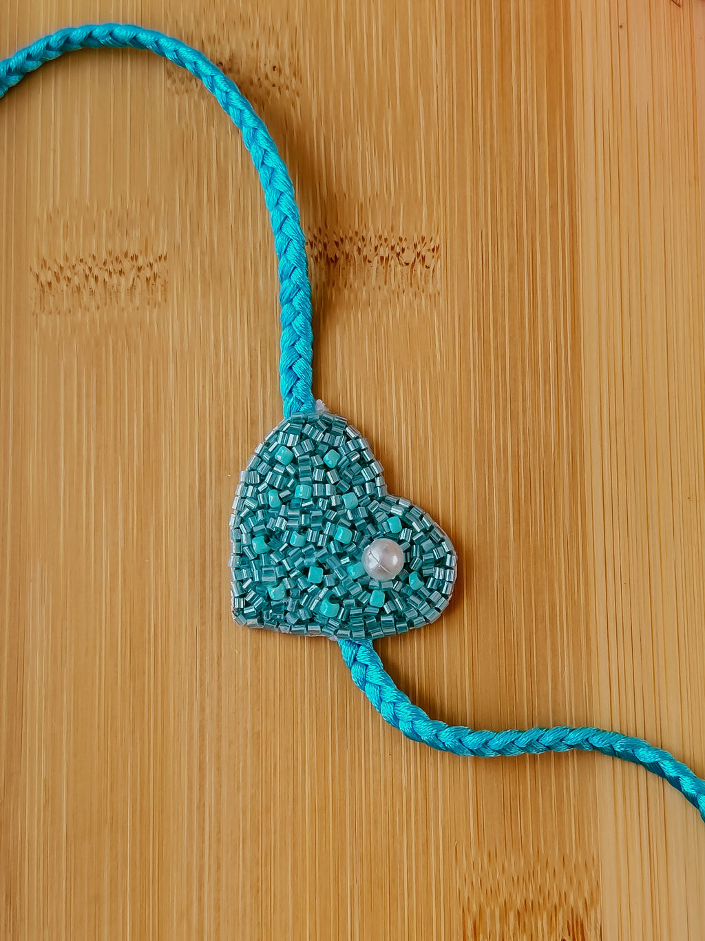 Teal Blue Love Bond Handmade Rakhi