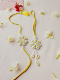 Yellow Pastel Bloom Lumba Set Handmade Rakhi
