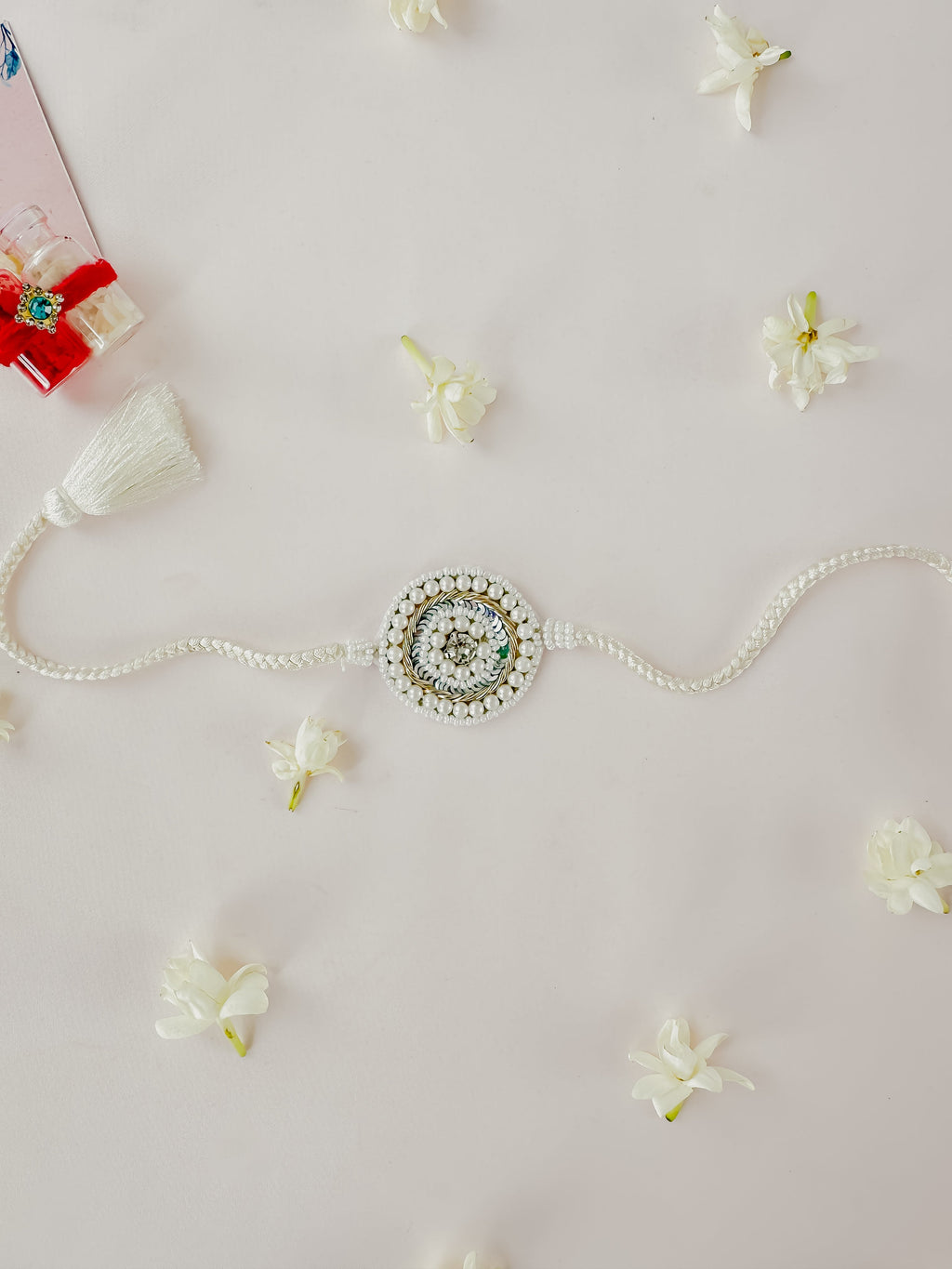 White Pearl Handmade Rakhi