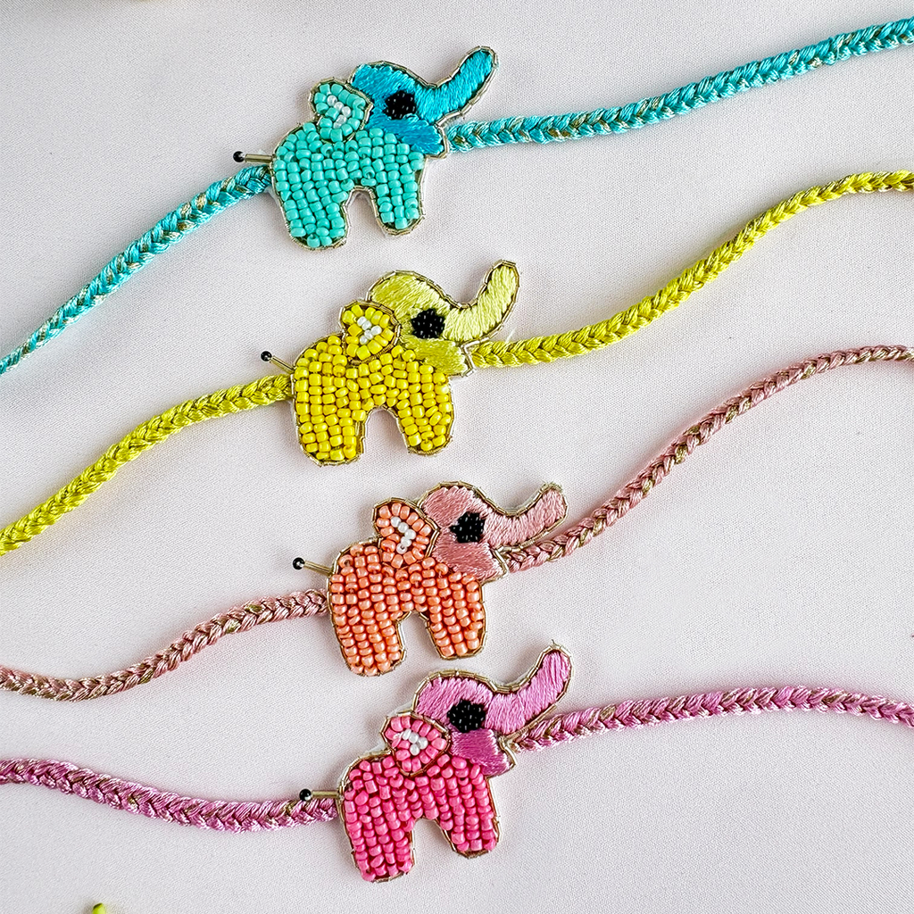 Set of 4- Haathi Mera Saathi Handmade Rakhi