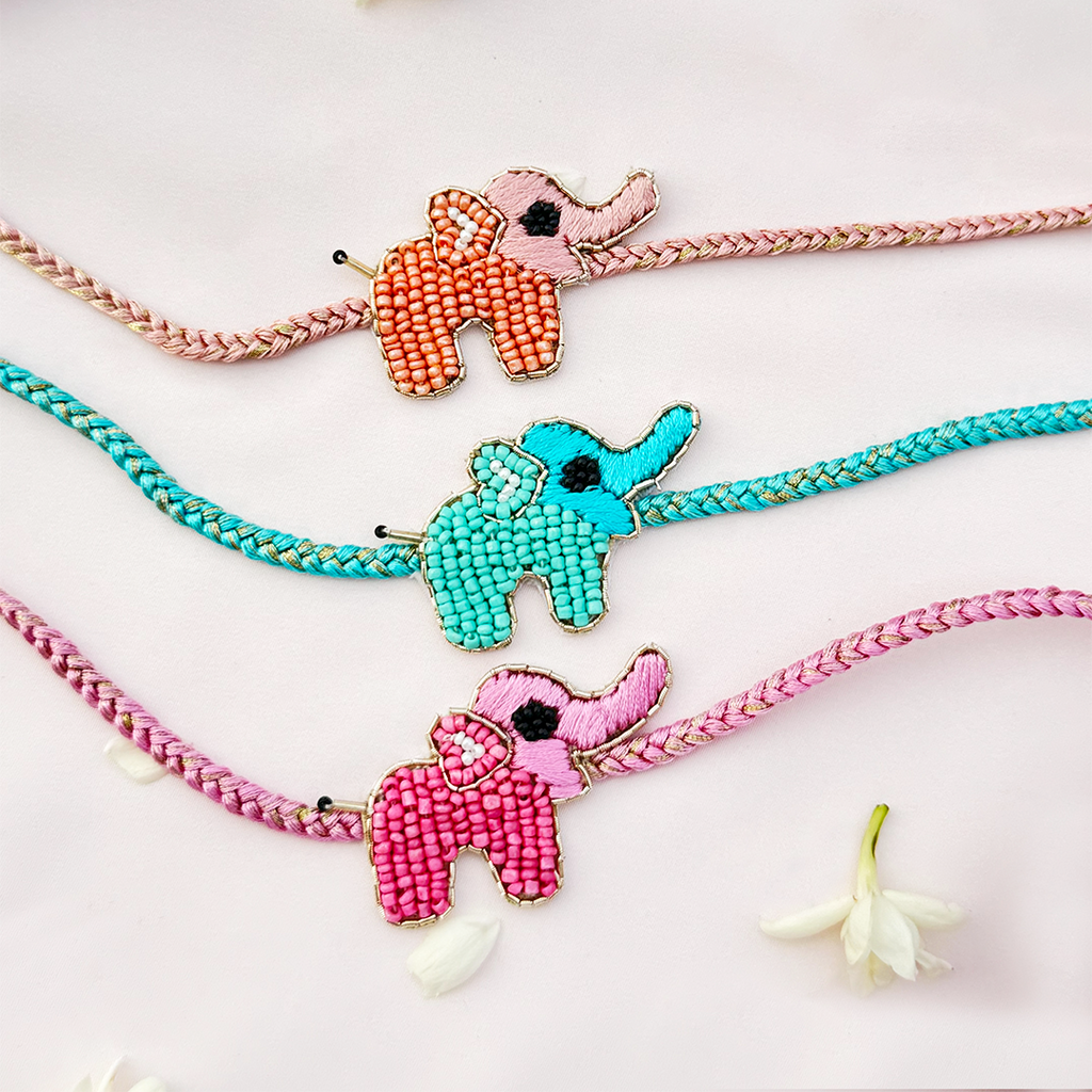 Set of 3- Haathi Mera Saathi Handmade Rakhi