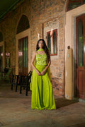 Haritā (हरिता) - Embroidered Top with Palazzo Set