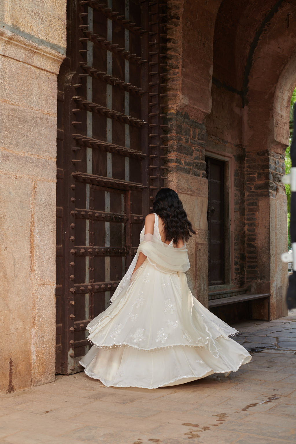 Sukumari (सुकुमारी) - Ivory Lehenga with Choli set