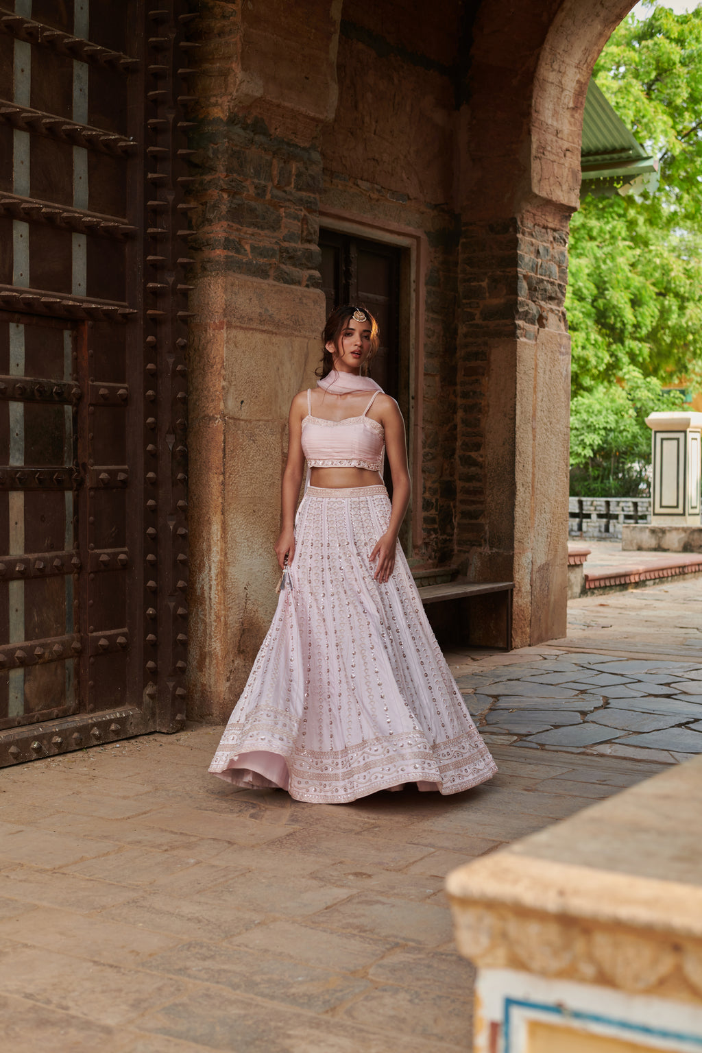 Anokhī (अनोखी) - Pink Embroidered Lehenga Set
