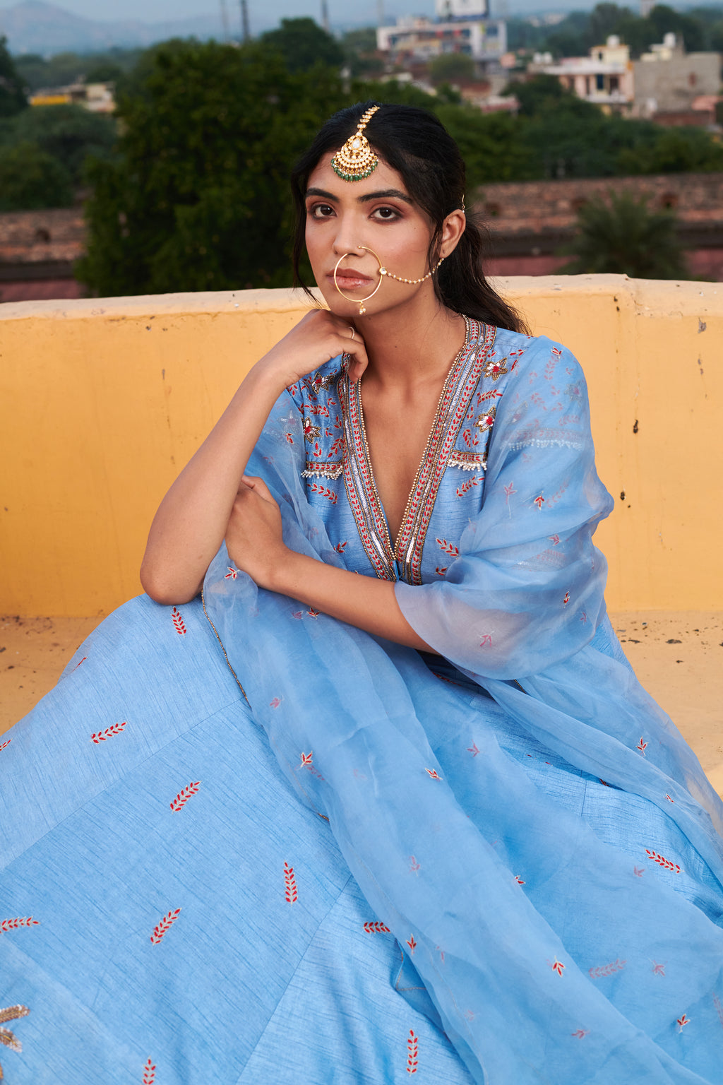 Neelakshi (नीलाक्षी) - Blue Embroidered Lehenga Set
