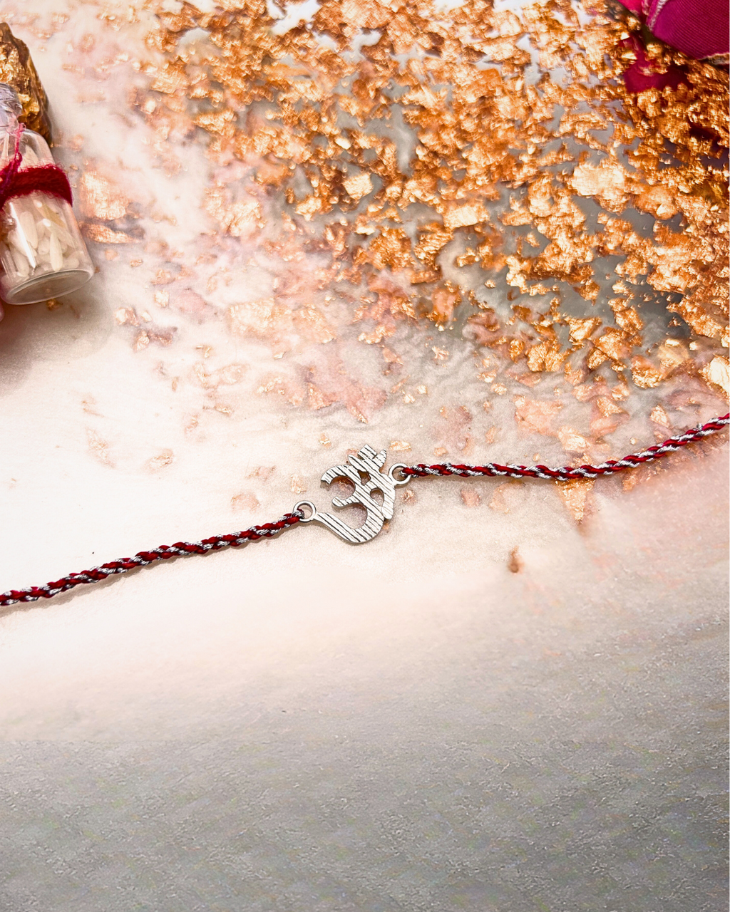 Silver "Om" Rakhi